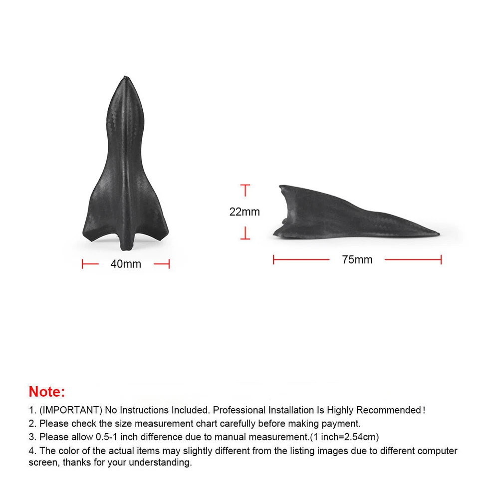10x Pegatinas de Fibra de Carbono Coche SUV Alerón de Techo Parachoques Aleta de Tiburón Accesorios de Decoración Foto 2 de 4