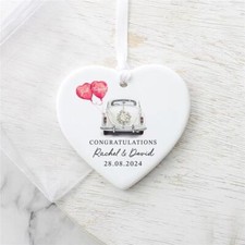 Personalised Wedding Day Gift, Just Married Gift, Mr & Mrs Heart Plaque