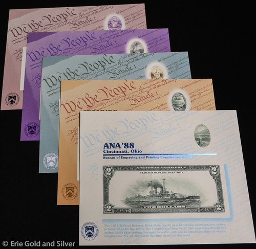 BEP 1988 Souvenir Cards Lot of 5