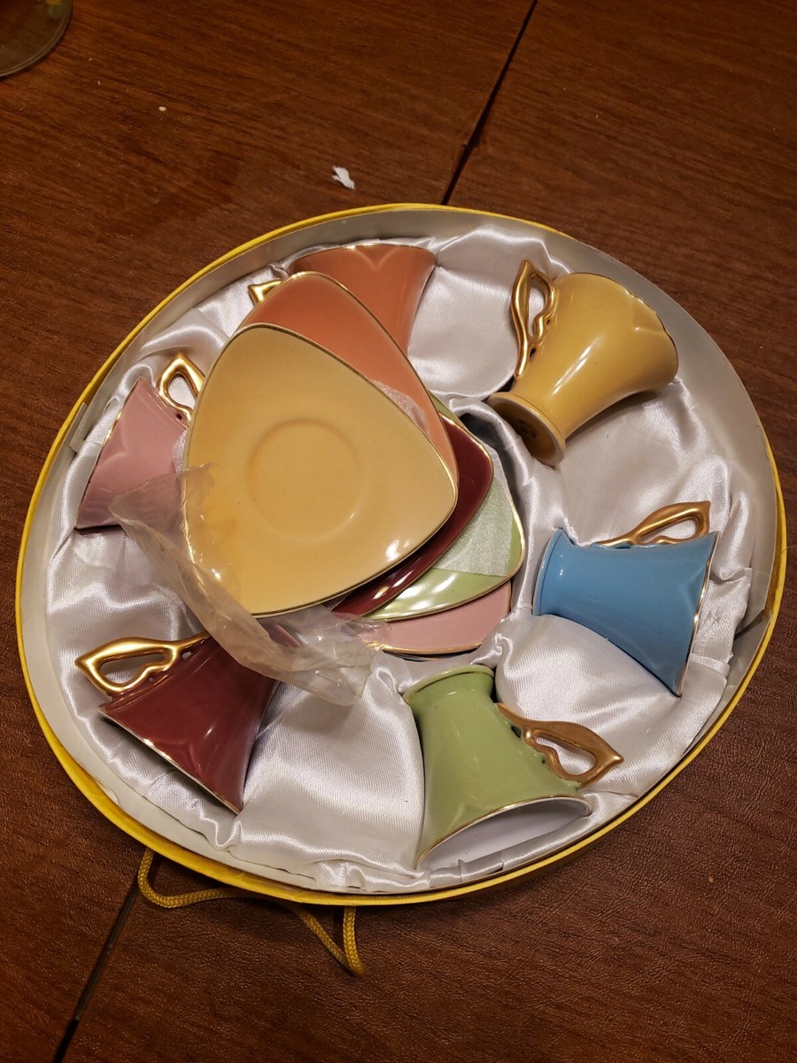 Vintage GNA Fine Porcelain Cup & Saucer Tea Set Espresso Made In