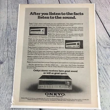 1976 Onkyo Stereo Receivers Vintage Print Ad/Poster Pinup Promo Art Magazine Pg