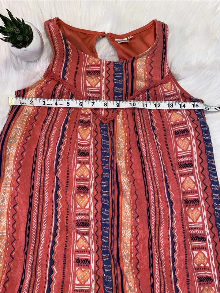 Mudd girls size 16 coral pattern sleeveless flowing dress - Изображение 4 из 4