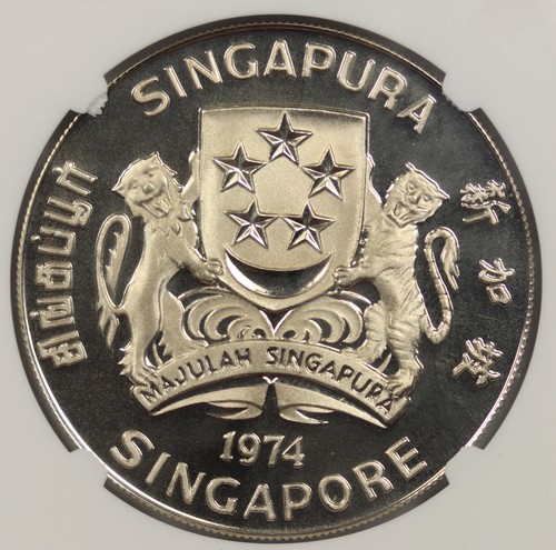 1974 Singapore Hawk Silver $10 Proof PF 68 Ultra Cameo NGC - Picture 4 of 4