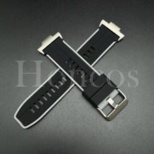 Silicone Rubber Watch Strap Band Fits for Tissot PRX Quick release Adapter BK/WT