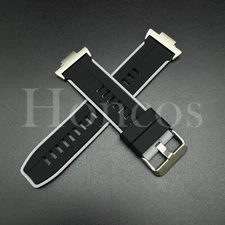 Silicone Rubber Watch Strap Band Fits for Tissot PRX Quick release Adapter BK/WT