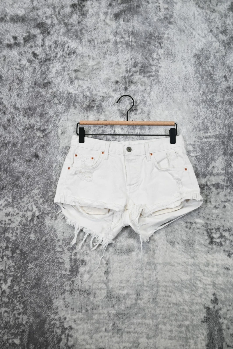 White cut off clearance shorts