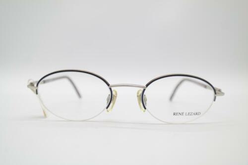 Vintage Rene Lezard 13302-013 niebieskie srebrne brąz półmarkowe okulary NOS - Zdjęcie 1 z 6