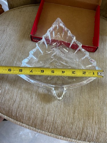 Holiday Magic Christmas Tree Candy Dish Made In USA by Luminarc 7" with Box - Picture 5 of 6