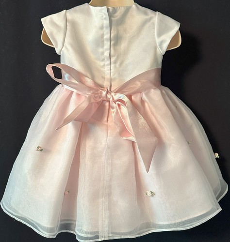 Cinderella Short Sleeve Pink and White Dress Tiny Rosebuds Size 18 Months - Picture 5 of 5