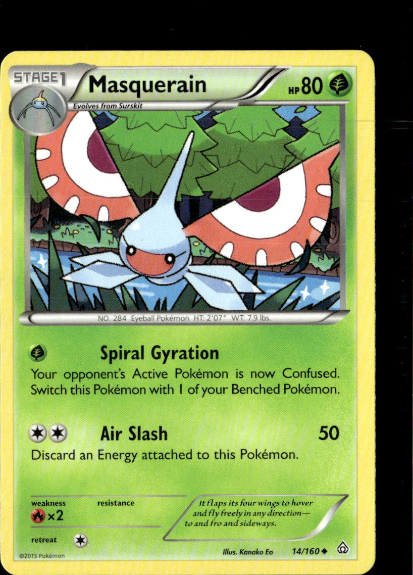 Pokemon Masquerain 14/160 Primal Clash Non Holo Uncommon 2 Card Lot