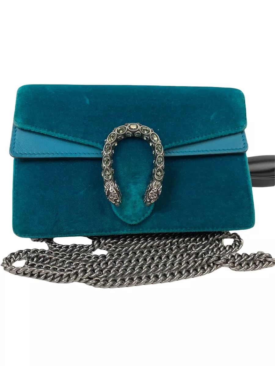 GUCCI Velvet Super Mini Dionysus Shoulder Bag Peacock Blue | eBay GUCCI Velvet Super Mini Dionysus Shoulder Bag Peacock Blue | eBay