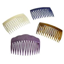 Vintage hair side combs Made in USA Iris purple bone white navy blue tortoise 4