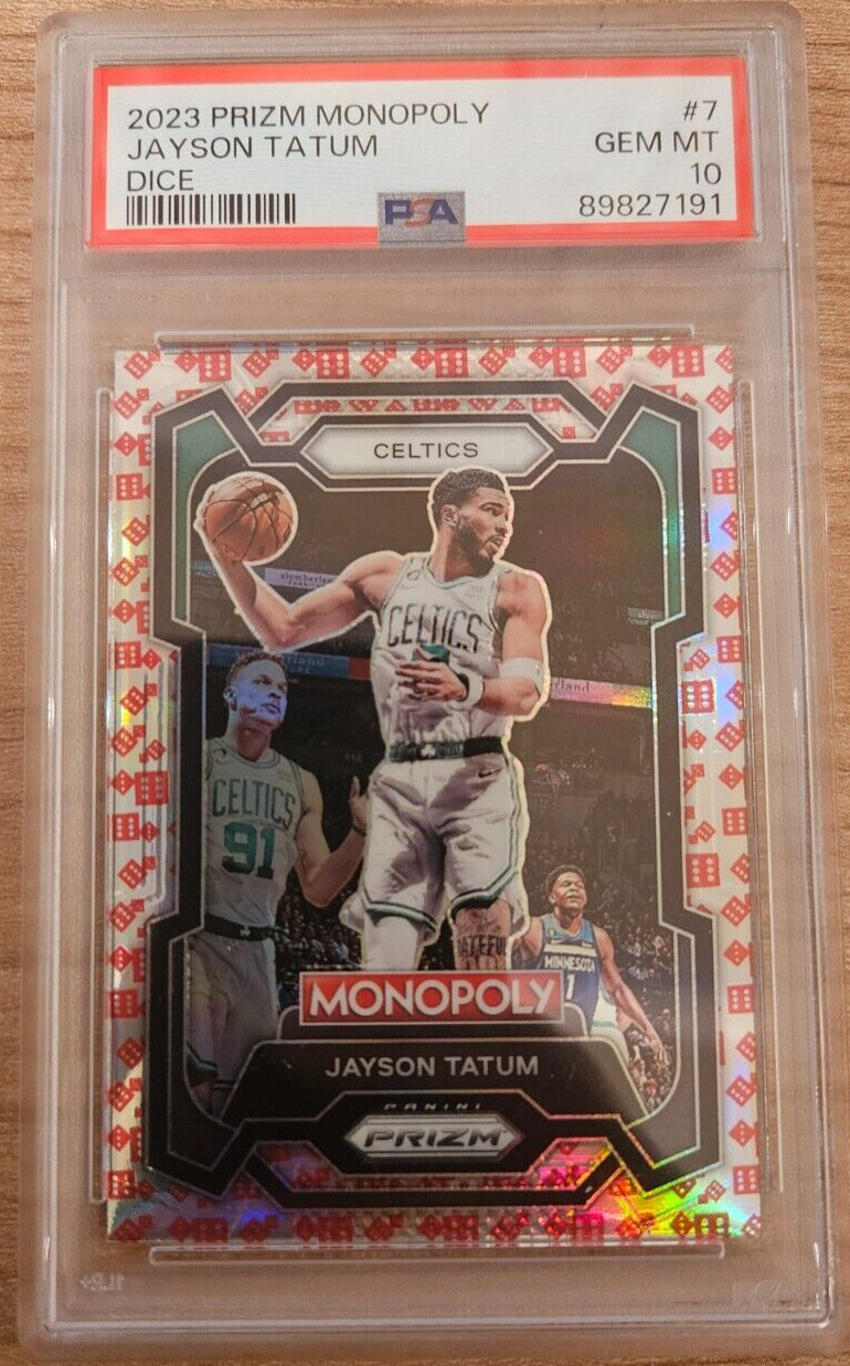 2023-2024 Prizm Monopoly Jayson Tatum Red Dice Card Boston Celtics PSA 10 #7