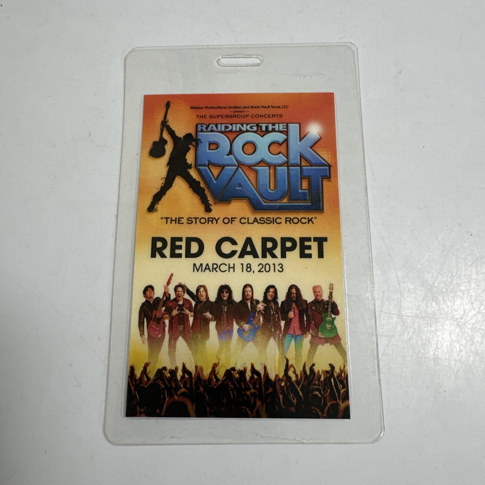 Rare Raiding The Rock Vault Red Carpet Crew Backstage Pass 2013 Classic Rock