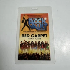 Rare Raiding The Rock Vault Red Carpet Crew Backstage Pass 2013 Classic Rock