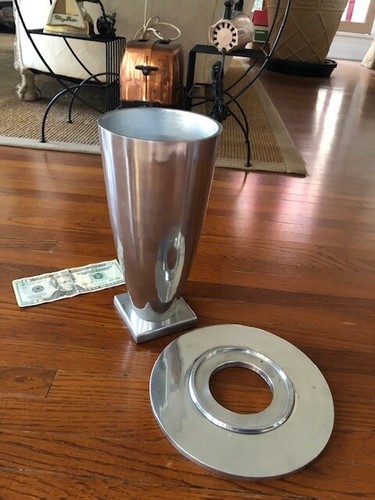 Unique Mid Century Modern Aluminum Vase – MCM - Picture 2 of 6