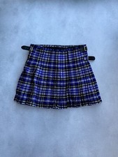 Vintage Scotland Tartan Classic Buckles Heavy Plaid Skirt Sz 39  46