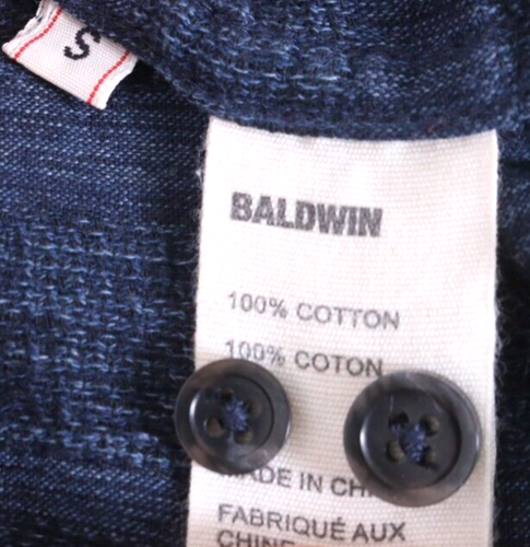 Baldwin Kansas City Blue Plaid Button Up Long Sleeve Collar Casual Shirt Men's S - Picture 7 of 8