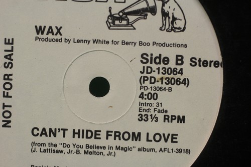 Wax - The Right Time For Us & Can't Hide From Love - 12 Inch 33 1/3 RPM Single - Picture 3 of 4