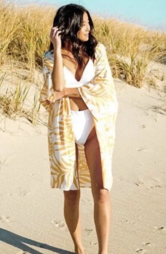 Maison Du Soir XS/S Kimono Luxe Robe Magnolia Pal… - image 7