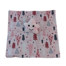 Star Plush Lovey Pink Trees Minky Dot Pattern Baby Security Blanket by DTU Inc