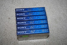 Sony HiFi Normal Bias 60 Minutes Type I Audio Cassettes NEW 6 Pack - C-60HFB