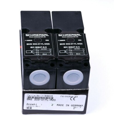 2x Schmersal BNS 333-01YL-M20 Sicherheitsschalter 1169805 Sicherheitssensor