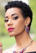 Women Short Heat Safe Human Hair Wig Black Pixie Cut Afro Curly Wig Machine Made