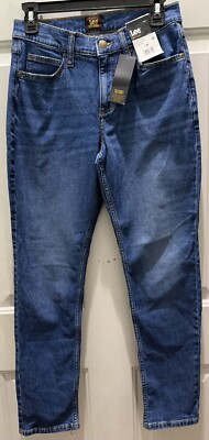 New!Lee Mid Rise Dark Medium Slim Straight Leg Jean.Size 2M.Great Comfort Jeans!