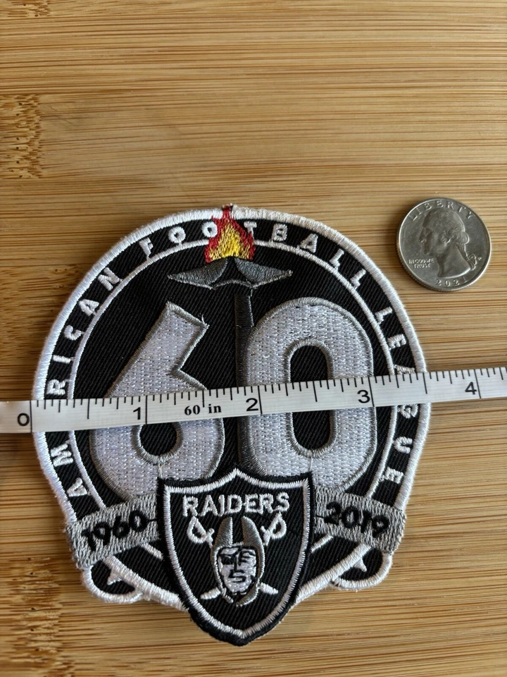 Las Vega Raiders AFL 60th Anniversary Embroidered Sew On Patch New Oakland NFL - Image 2 of 4