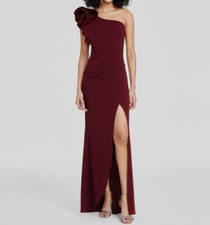 Emerald Sundae Womens Red Origami Ruffle One-Shoulder Dress Juniors Size S
