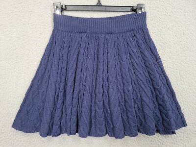 Cable Knit Sweater Skirt XS Navy Blue Kimchi Blue Short Mini Skirt Fall  Boho
