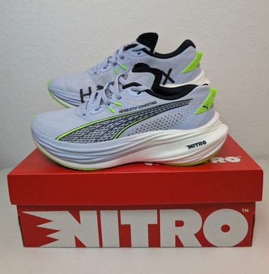 Size 7_ PUMA Deviate NITRO 3 HYROX Running Shoes Green 311413-01