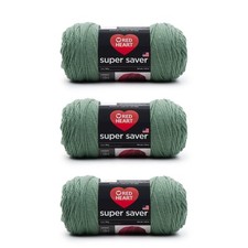 Red Heart Super Saver Yarn 3 Pack Light Sage 100 Acrylic For Knitting And Cro...