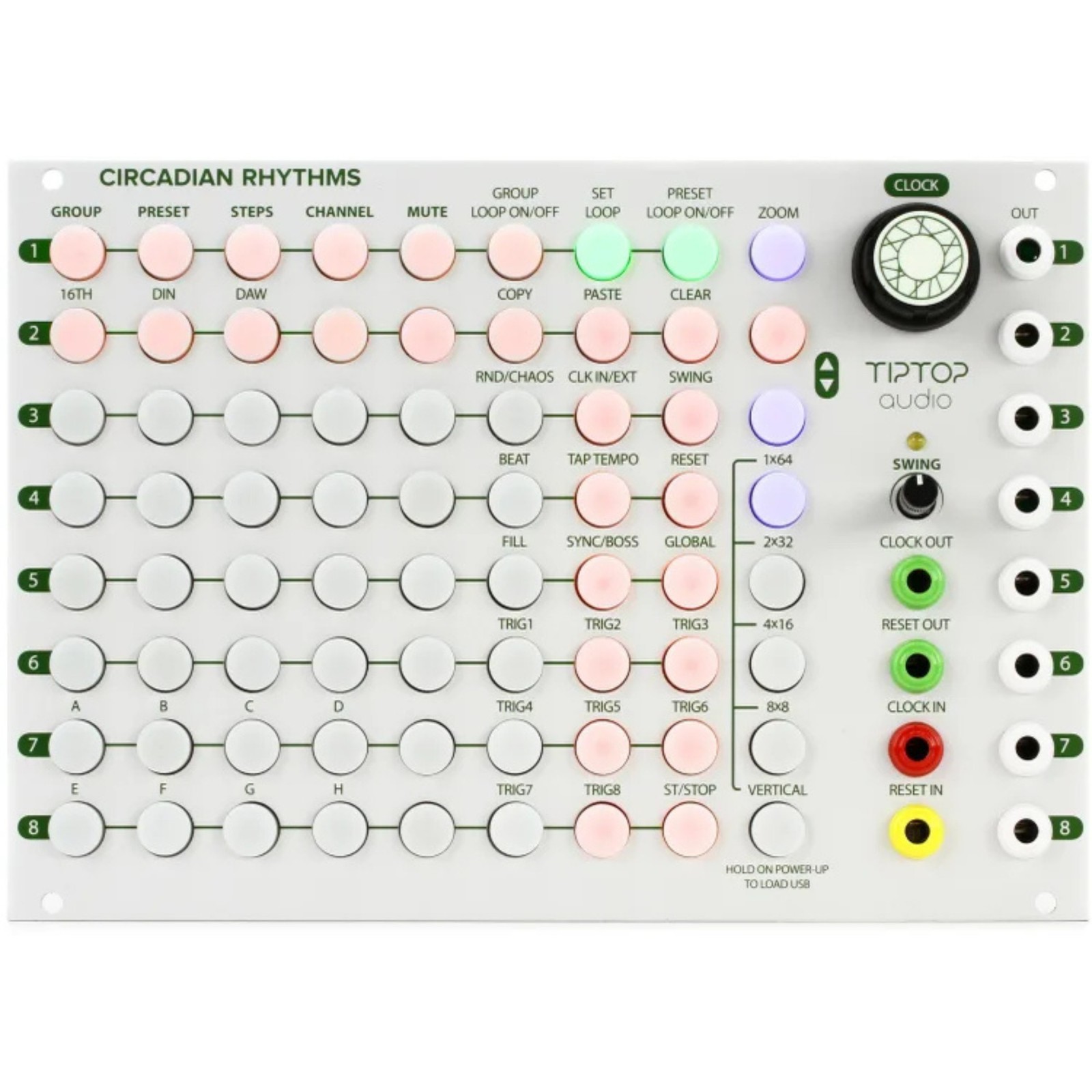 Tiptop Audio Circadian Rhythms Grid-секвенсор Eurorack Synth Module белый 85490₽