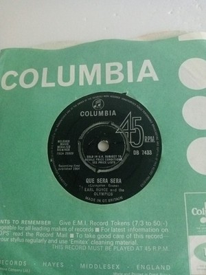 Earl Royce and The Olympics - Que Sera Sera (DB 7433) G Vinyl Record 7''