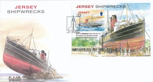 Shipwrecks minisheet GB Jersey FDC 2011 (133759)