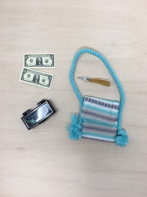 American Girl Doll Joss Meet Accessories Blue Bag Cheer Makeup Palette Key Money