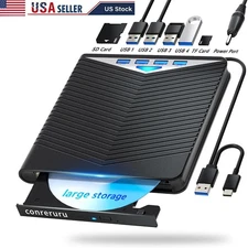External CD DVD Drive CD/DVD Burner USB 3.0 Disk Drive for PC Windows /10/8/7 
