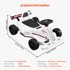 6V 4.5Ah Electric Pedal Go Kart Portable Outdoor Racing Toys 20000RPM Motor with
