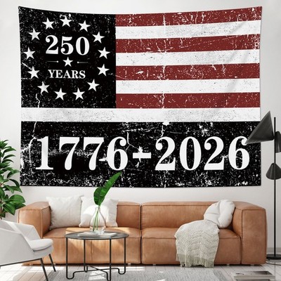 Vintage USA 250th Anniversary Patriotic Tapestry for Bedroom Living Room Dorm