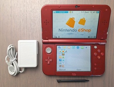 New Nintendo 3DS XL Metallic Red Charger + 32GB SD Card | Region Free DUAL IPS