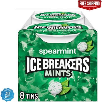 ICE BREAKERS Spearmint Sugar Free Mints, Holiday, 1.5 oz Tins (8 ct)
