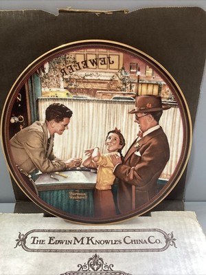 Vintage 1989 Norman Rockwell A Time to Keep Holiday Christmas Plate 8.25''
