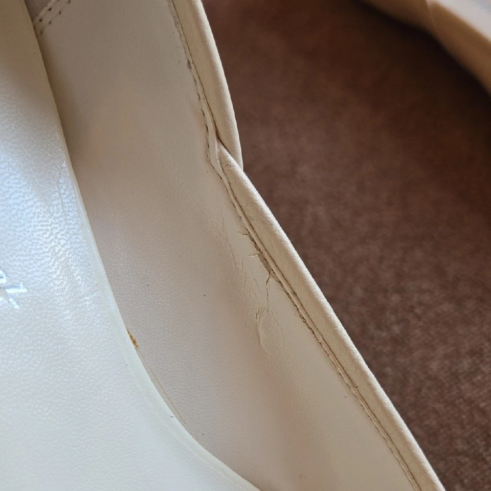 Coldwater Creek Mujer Cuero Crema Plano Puntera Cuadrada Talla 8 Foto 4 de 4