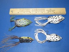 Lot of 4 Koppers Live Target Frog Topwater Lures Green White