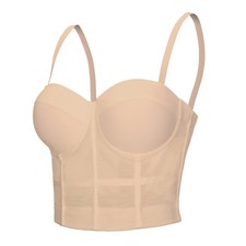 Woboren Corsetto da donna con reggiseno,Top corto con bustino di strass