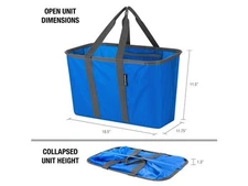 Clevermade Ecobasket Reusable Grocery Tote - 30l - Pack of 3 - Blue Gray -...