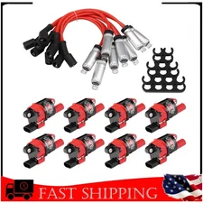 8X Ignition Coil +Spark Plug Wire For GMC Chevy Silverado 1500 Tahoe 5.3L UF414