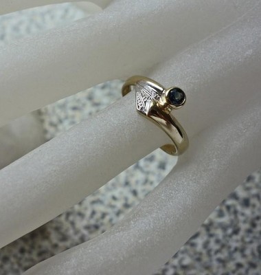 Brillantring Ring mit Saphir Safir Diamant Diamond in aus 585 14kt Gold Gr.57